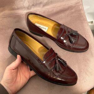 Mezlan Santander Kiltie Tassel Loafers Shoes Burgundy Leather Men's 9 Spain